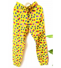 Pyjama, Rayon Finish, Full Length, Kids Girl Bottom, Children Wear, Summer Wear, Polka Dots, Color Yellow, 100% Rayon, Ages: (4 To 5 years) and (6 To 7 Years)